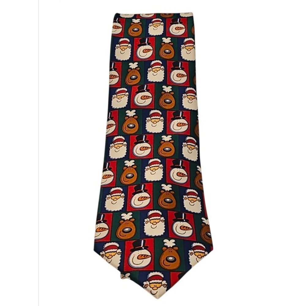 Festive Christmas Novelty Tie Santa Snowman & Reindeer Design - Picture 4 of 4